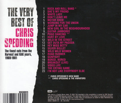 Chris Spedding : The Very Best Of Chris Spedding (The Finest Cuts From Harvest And RAK Years 1969-1981) (CD, Comp)