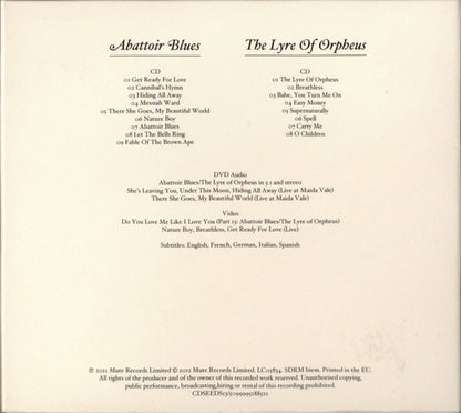 Nick Cave & The Bad Seeds : Abattoir Blues / The Lyre Of Orpheus (2xCD, Album, RE, RM + DVD-V, Album, Multichannel, )