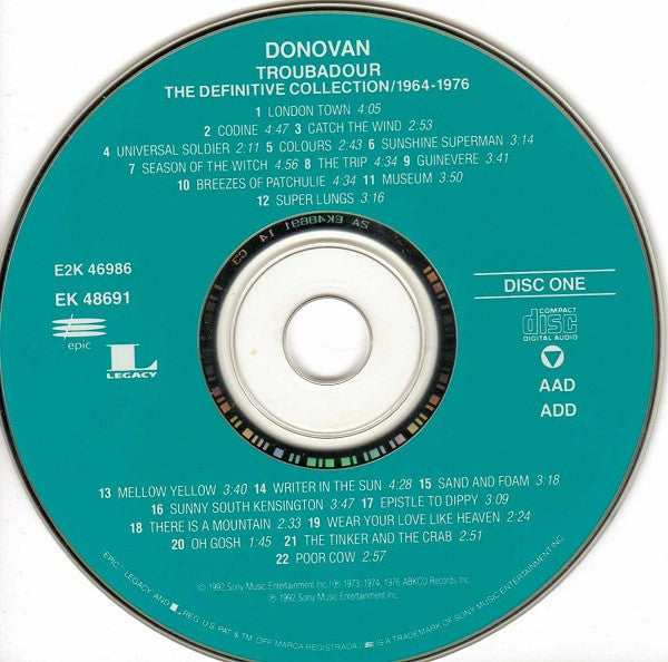 Donovan : Troubadour (The Definitive Collection 1964-1976) (2xCD, Comp)