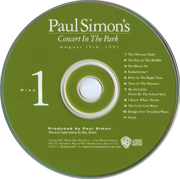 Paul Simon : Paul Simon's Concert In The Park (2xCD, Album)