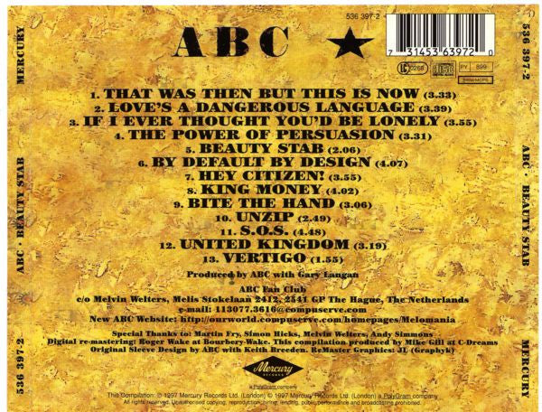 ABC : Beauty Stab (CD, Album, RE, RM)