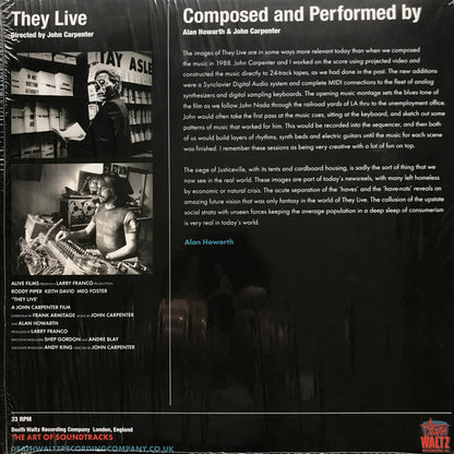 John Carpenter & Alan Howarth : They Live (LP, Ltd, RE, RM, Blu)