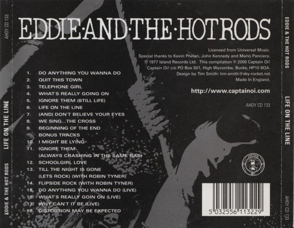 Eddie And The Hot Rods : Life On The Line (CD, Album, M/Print, RE)