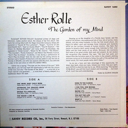 Esther Rolle : The Garden Of My Mind (LP, Album)