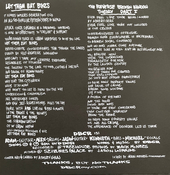 DBCR : Two (2) Song E.P. (7", EP)