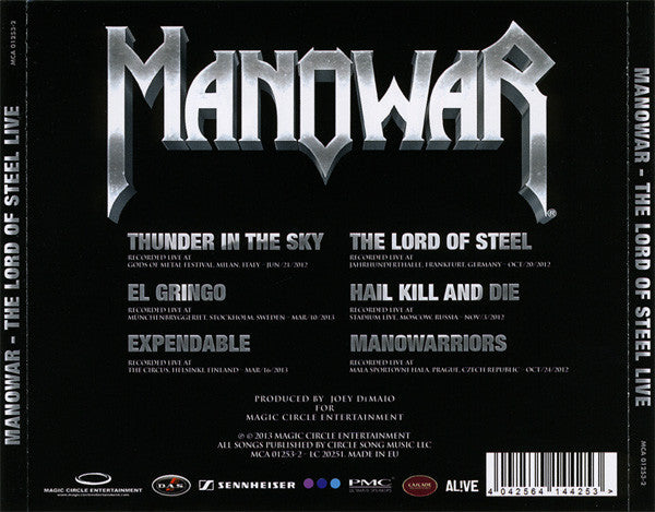 Manowar : The Lord Of Steel Live (CD, EP)