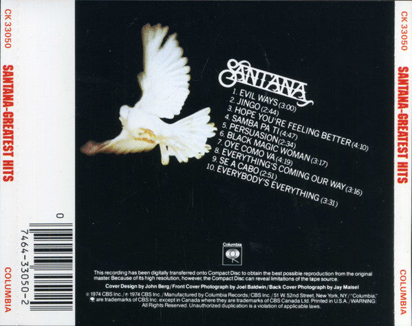 Santana : Santana's Greatest Hits (CD, Comp, RE)