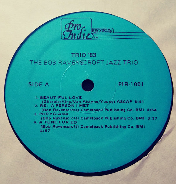 The Bob Ravenscroft Jazz Trio : Trio '83 (LP, Album)