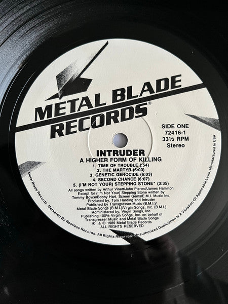 Intruder (2) : A Higher Form Of Killing (LP, Album)