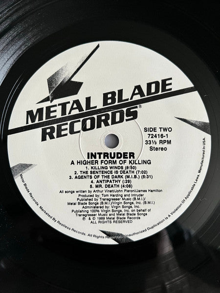 Intruder (2) : A Higher Form Of Killing (LP, Album)