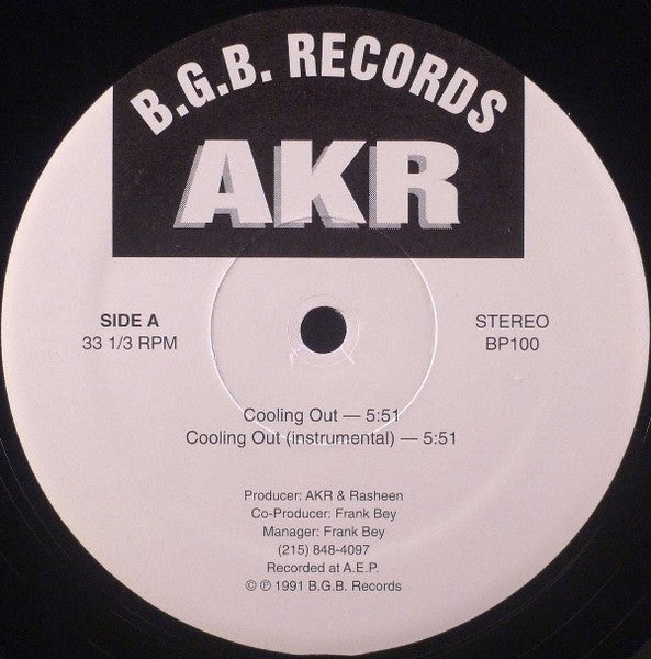 AKR* : Cooling Out / Shouldn't Touch It (12")