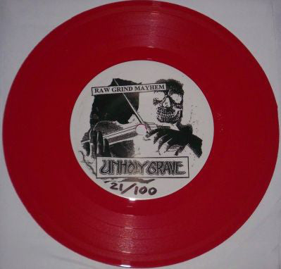 Unholy Grave / Hatred Division : Stop The Hate / Unholy World (7", EP, Ltd, Num, RP, Red)