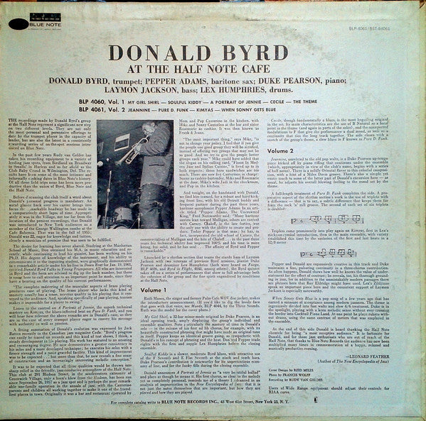 Donald Byrd : At The Half Note Cafe (Volume 2) (LP, Album, RP)