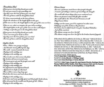 John Cale : Fragments Of A Rainy Season (Cass, Album)