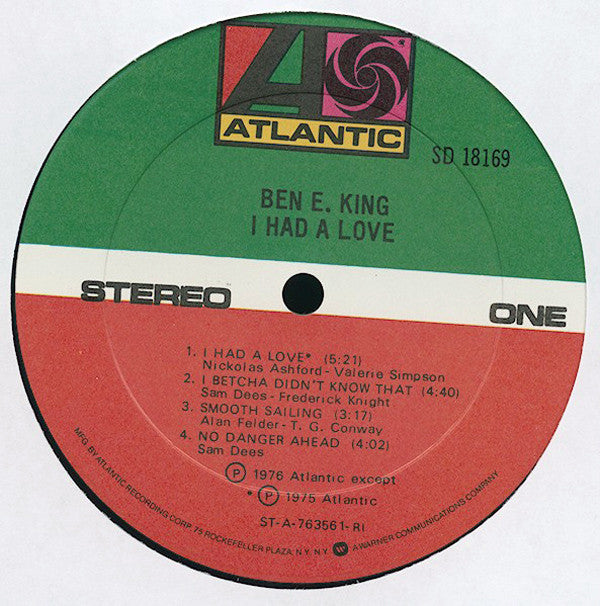 Ben E. King : I Had A Love (LP, Album, RI )