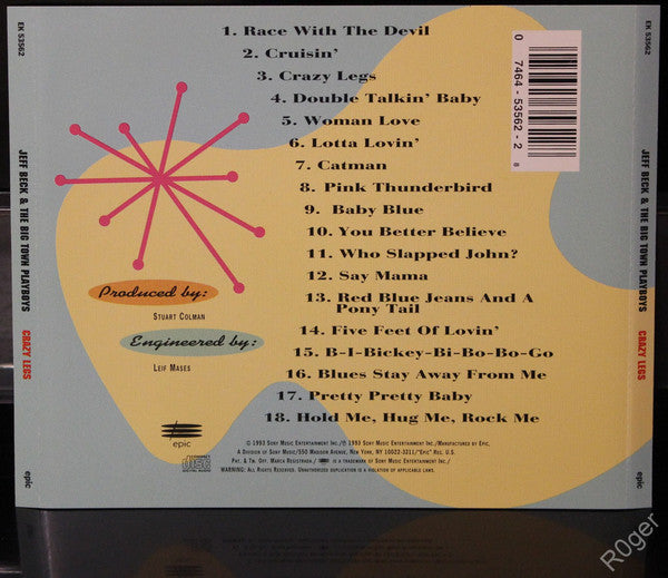 Jeff Beck And The Big Town Playboys* : Crazy Legs (CD, Album)