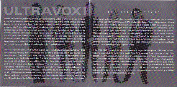 Ultravox!* : The Island Years (CD, Comp)
