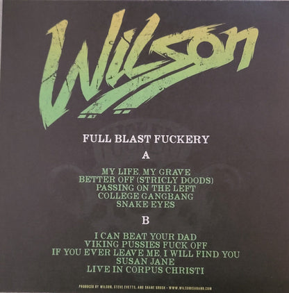Wilson (27) : Full Blast Fuckery (LP, Album, Ltd, Gre)