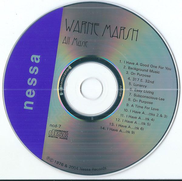 Warne Marsh : All Music (CD, Album, RE, RM)