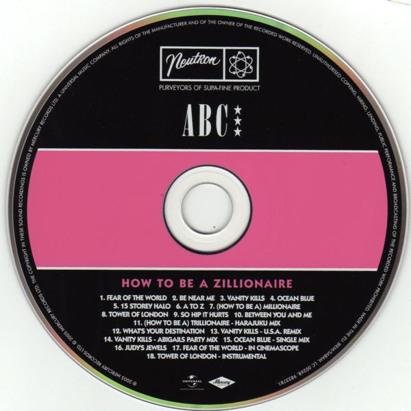 ABC : How To Be A Zillionaire (CD, Album, RE, RM)