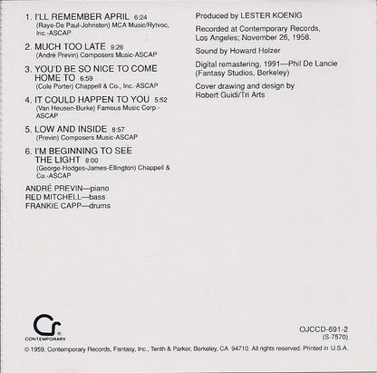 The André Previn Trio : King Size! (CD, Album, RE, RM)