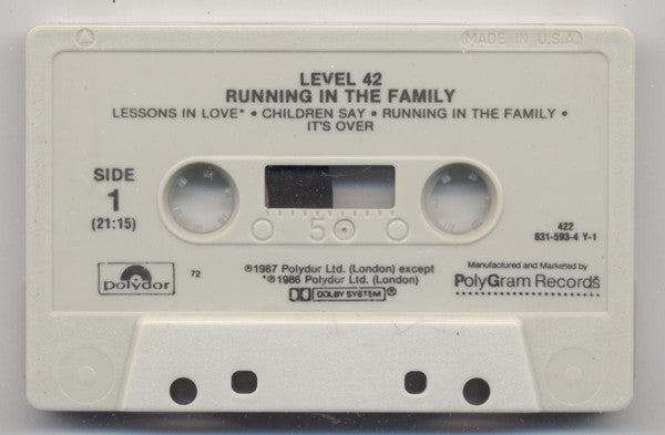 Level 42 : Running In The Family (Cass, Album, 72,)