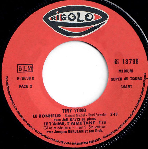 Tiny Yong : Mon Futur Et Mon Passé (7", EP)