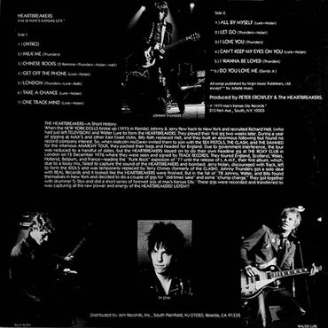 The Heartbreakers (2) : Live At Max's Kansas City (LP, Album, RE)