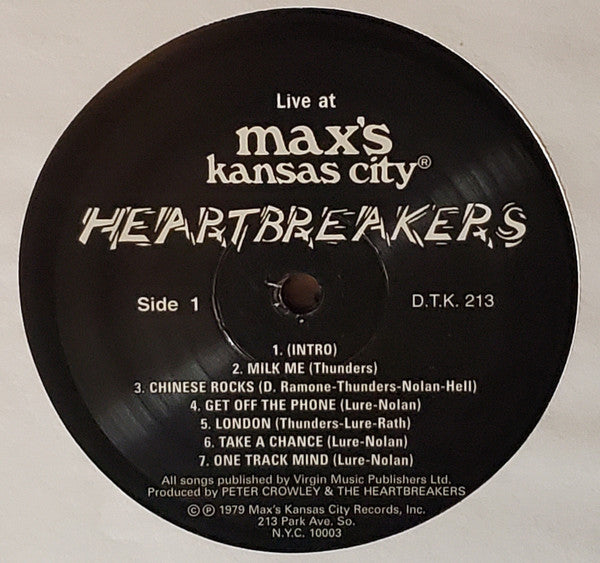 The Heartbreakers (2) : Live At Max's Kansas City (LP, Album, RE)