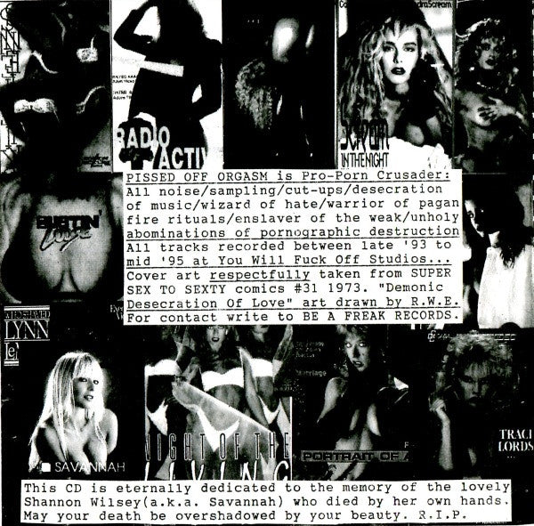 Pissed Off Orgasm : Pornonomicon (CD)