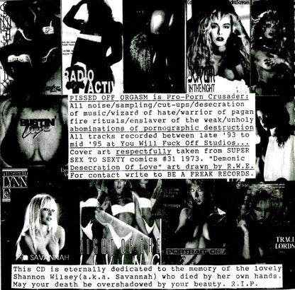 Pissed Off Orgasm : Pornonomicon (CD)