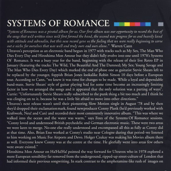 Ultravox : Systems Of Romance (CD, Album, RE, RM)