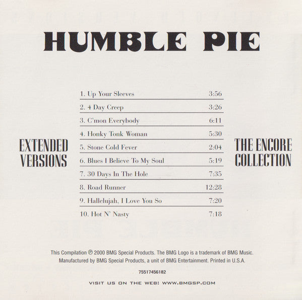 Humble Pie :  	Extended Versions: The Encore Collection (CD, Album, RE)