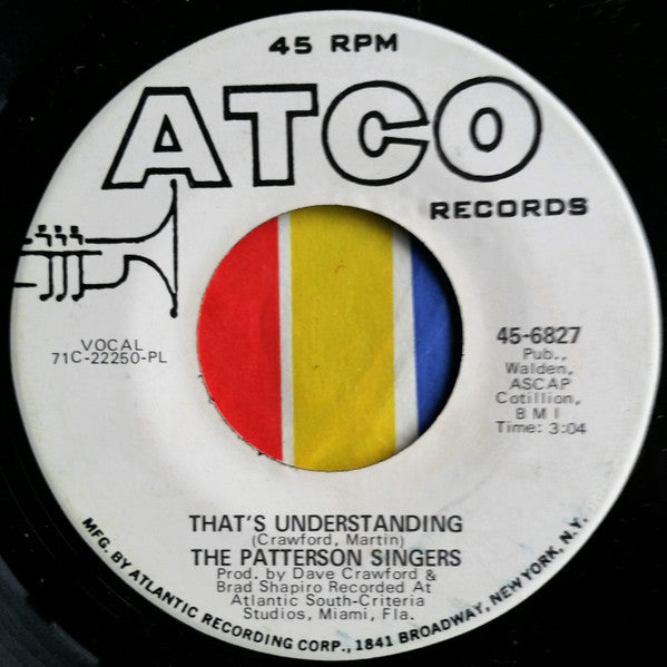 Patterson Singers : Working Together / That's Understanding (7", Single, Promo)