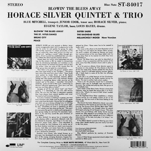 The Horace Silver Quintet & Trio* : Blowin' The Blues Away (LP, Album, RE, RM)