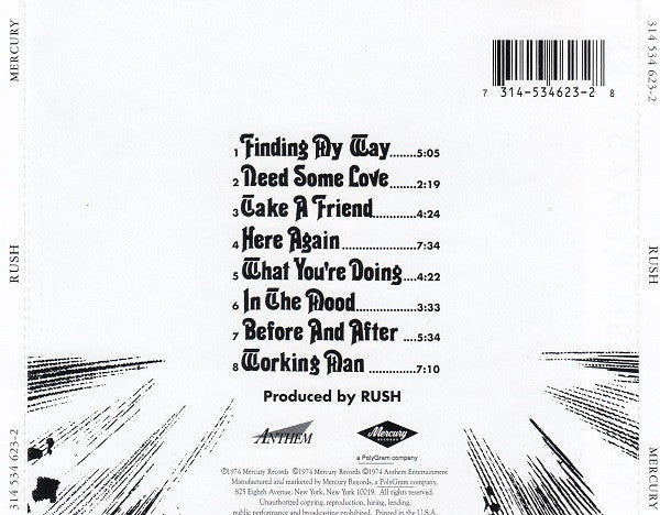 Rush : Rush (CD, Album, RE, RM)