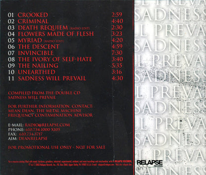 Today Is The Day : Sadness Will Prevail [Radio Edition] (CD, Album, Promo)