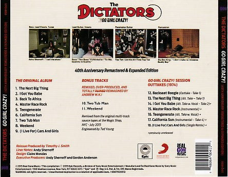 The Dictators : Go Girl Crazy! (40th Anniversary Remastered & Expanded Edition) (CD, Album, RE, RM)