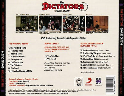 The Dictators : Go Girl Crazy! (40th Anniversary Remastered & Expanded Edition) (CD, Album, RE, RM)