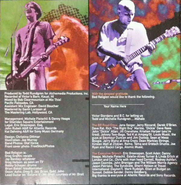 Bad Religion : The New America (CD, Album, Promo)