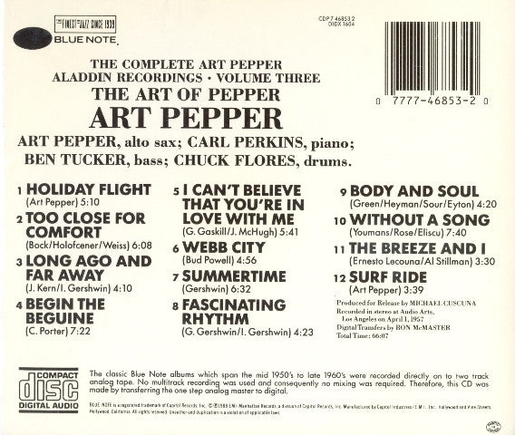 Art Pepper : The Art Of Pepper (CD, Comp)
