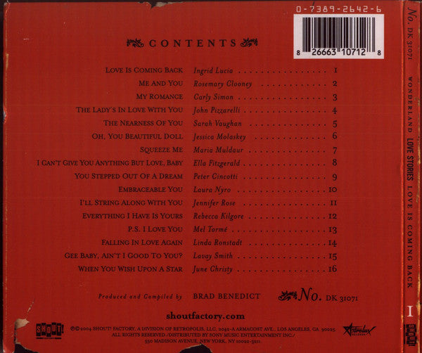 Various : (Wonderland Love Stories Chapter One) Love Is Coming Back (CD, Comp, Dig)