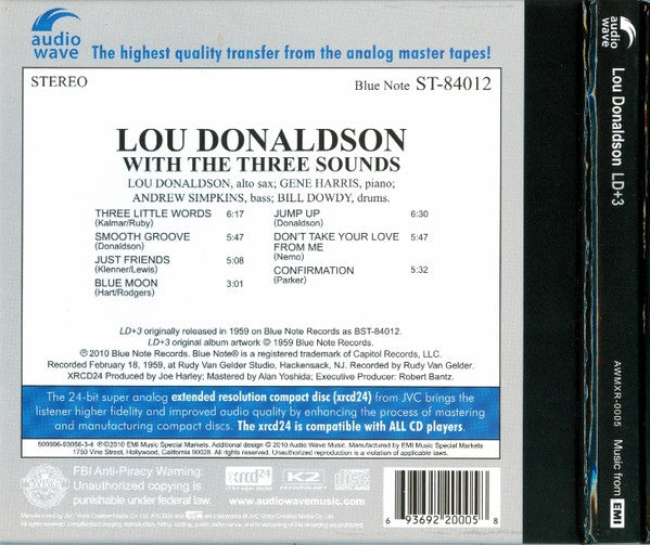 Lou Donaldson with The Three Sounds : LD+3 (XRCD, Album, RE)