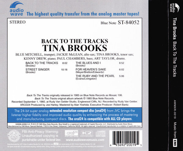 Tina Brooks : Back To The Tracks (XRCD, Album, RE)