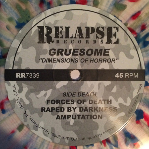 Gruesome (5) : Dimensions Of Horror (12", EP, Ltd, Cle)