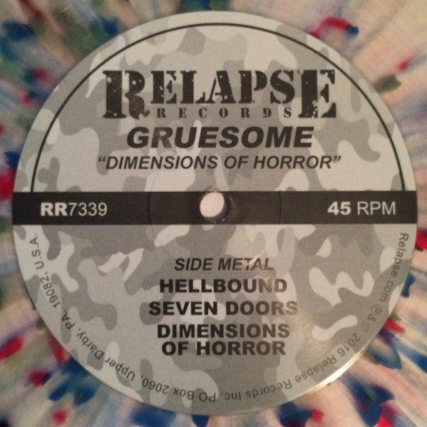 Gruesome (5) : Dimensions Of Horror (12", EP, Ltd, Cle)