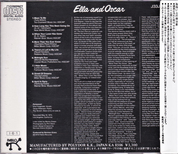 Ella* And Oscar* : Ella And Oscar (CD, Album, RE)