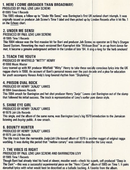 Barrington Levy : Broader Than Broadway - The Best Of Barrington Levy (CD, Comp)