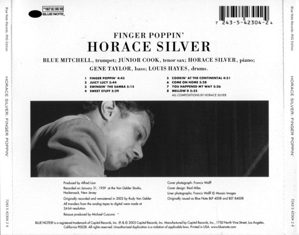 The Horace Silver Quintet : Finger Poppin' (CD, Album, RE, RM)