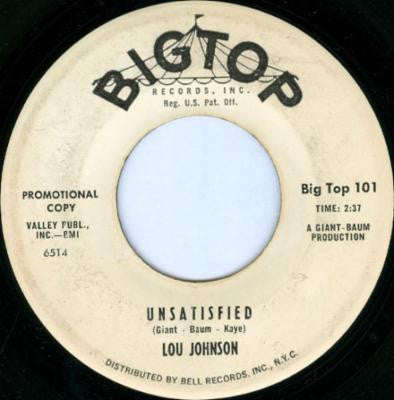 Lou Johnson : A Time To Love, A Time To Cry (Petite Fleur) (7", Single, Mono, Promo)